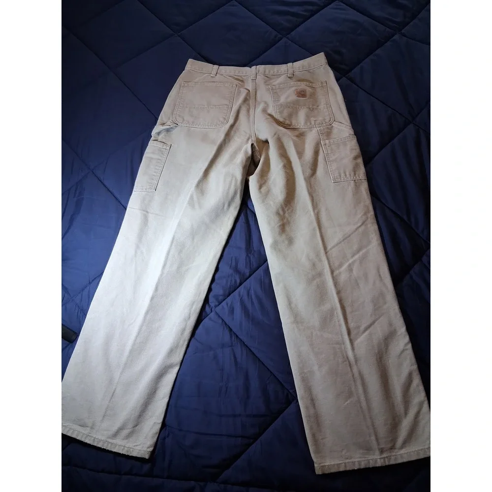 Carhartt B11 DES Washed Duck Work Dungaree Pants Desert Tan 34x32 Mens